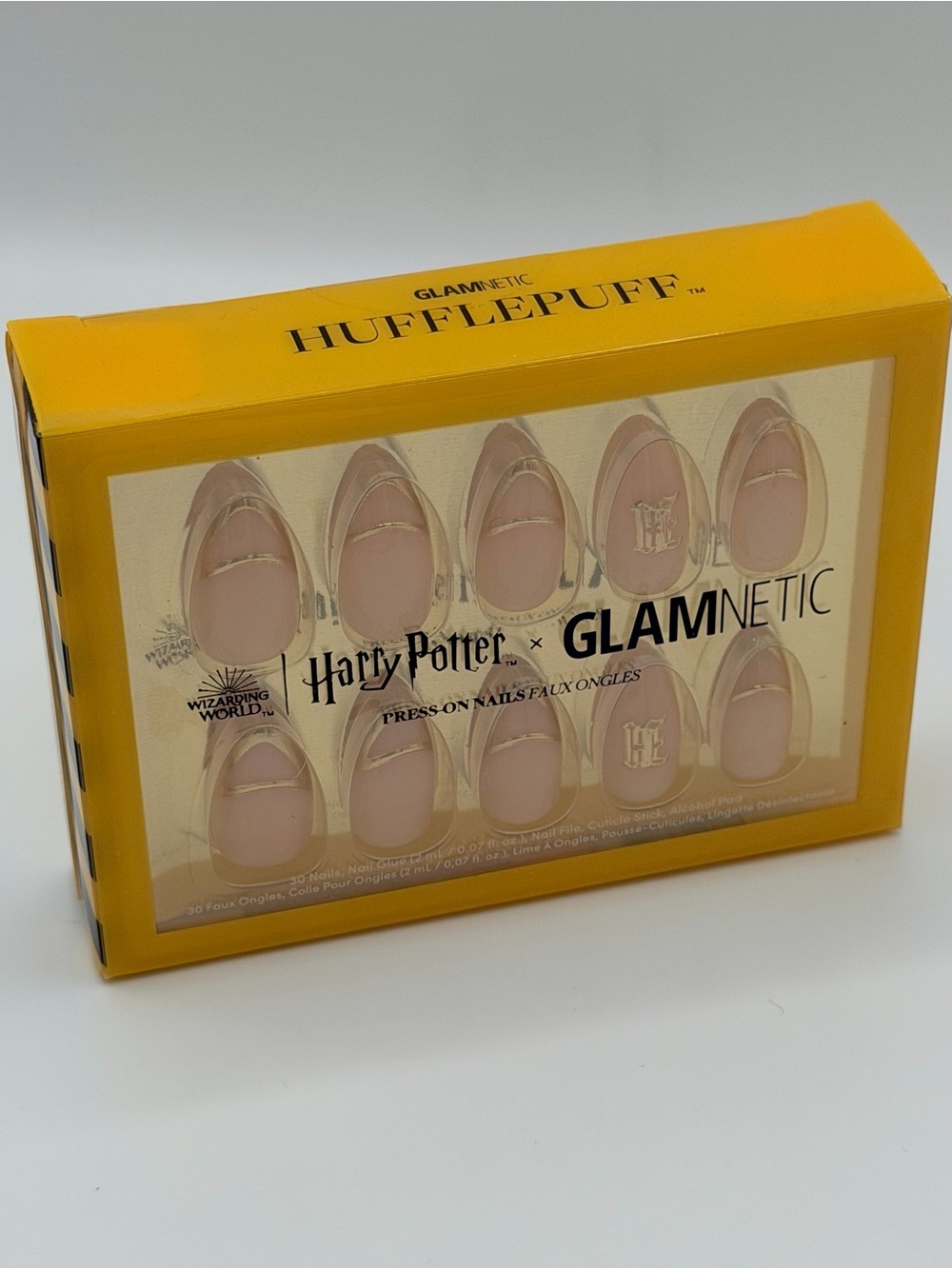 Glamnetic x Harry Potter Hufflepuff Short Almond Press On Nails NIB